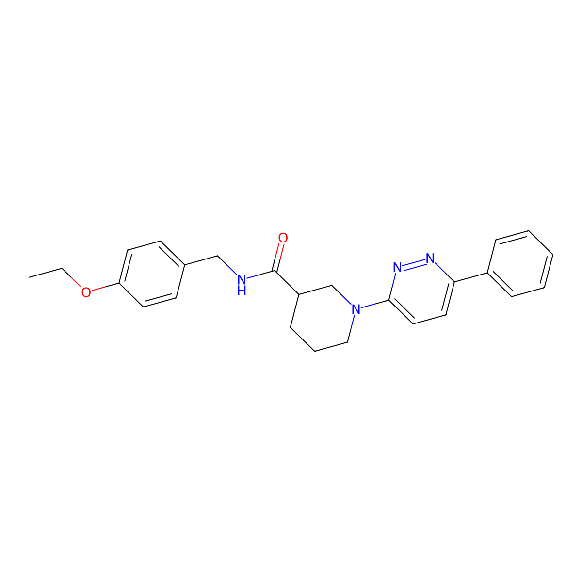 N-[(4-ethoxyphenyl)methyl]-1-(6-phenylpyridazin-3-yl)piperidine-3-carboxamide molecular structure, CAS 1251616-70-2