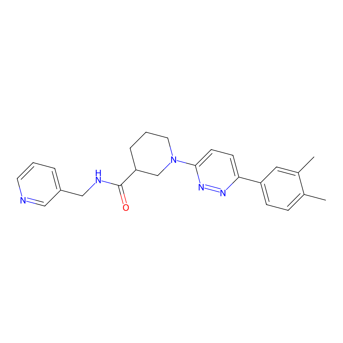 1-(6-(3,4-dimethylphenyl)pyridazin-3-yl)-N-(pyridin-3-ylmethyl)piperidine-3-carboxamide molecular structure, CAS 1251616-78-0