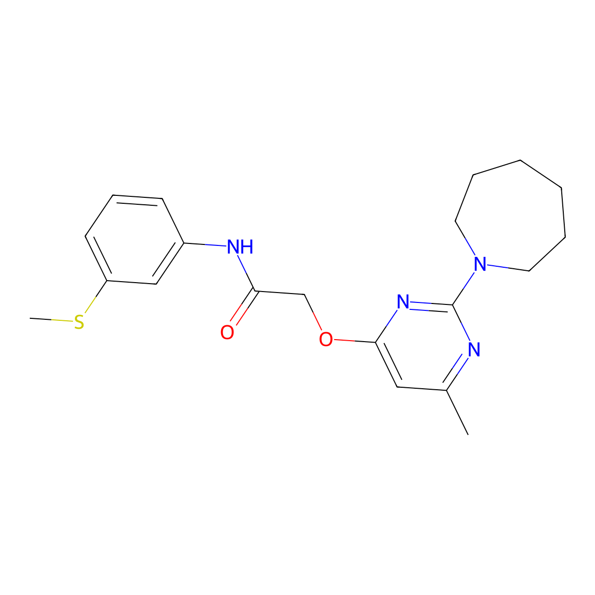 2-{[2-(azepan-1-yl)-6-methylpyrimidin-4-yl]oxy}-N-[3-(methylsulfanyl)phenyl]acetamide molecular structure, CAS 1251616-83-7