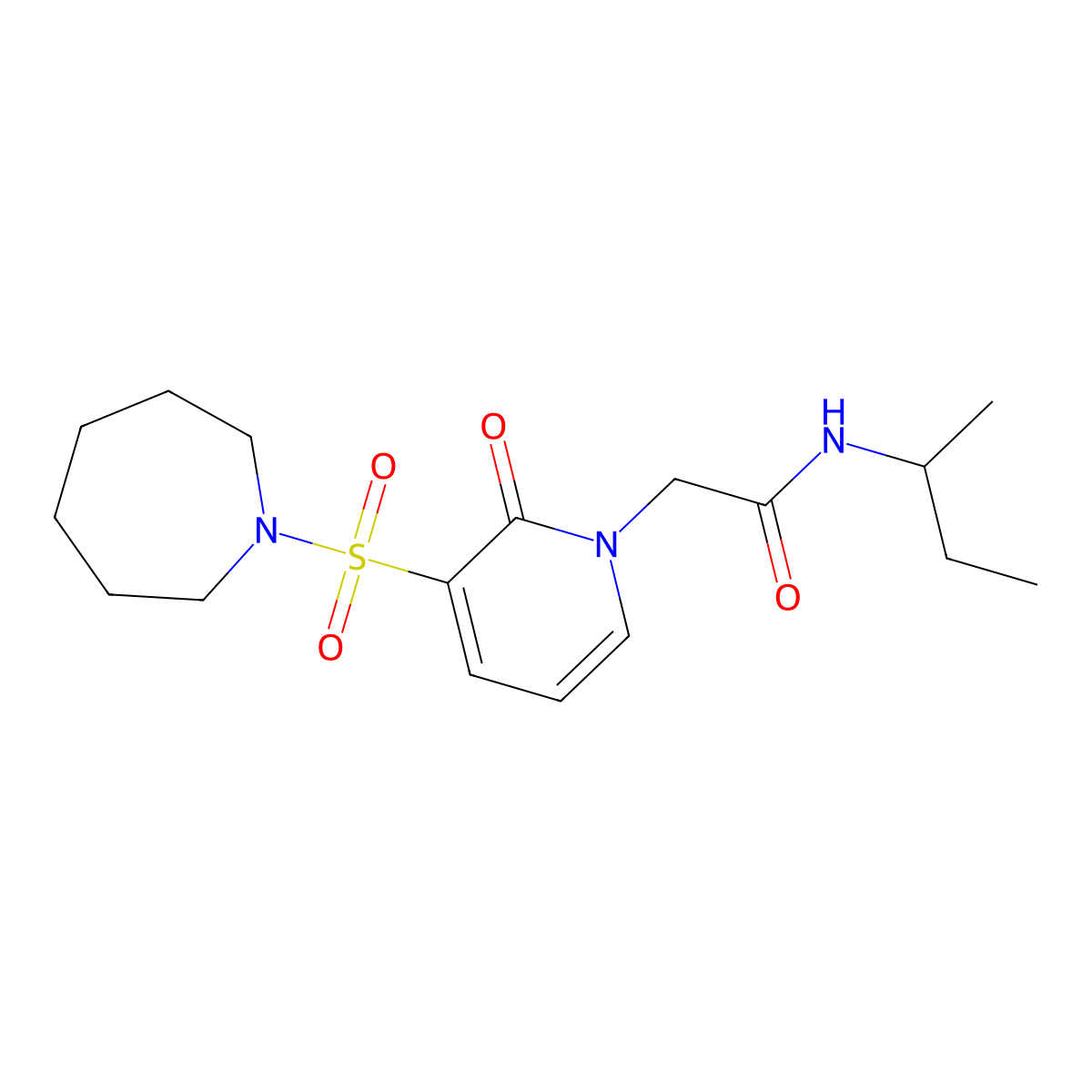 2-(3-(azepan-1-ylsulfonyl)-2-oxopyridin-1(2H)-yl)-N-(sec-butyl)acetamide molecular structure, CAS 1251616-94-0
