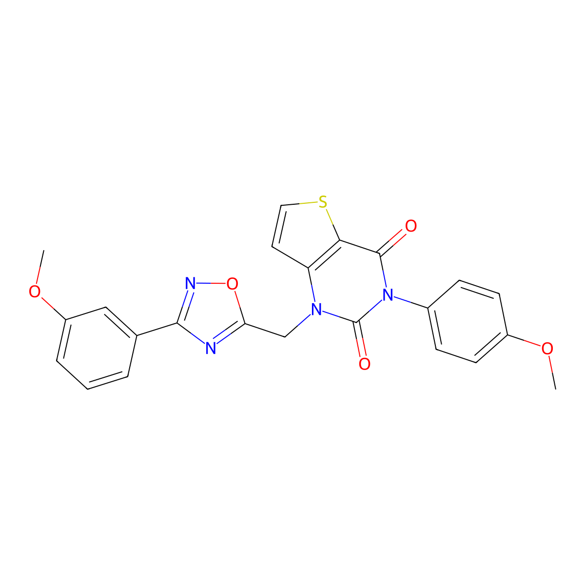 3-(4-methoxyphenyl)-1-{[3-(3-methoxyphenyl)-1,2,4-oxadiazol-5-yl]methyl}-1H,2H,3H,4H-thieno[3,2-d]pyrimidine-2,4-dione molecular structure, CAS 1251616-95-1