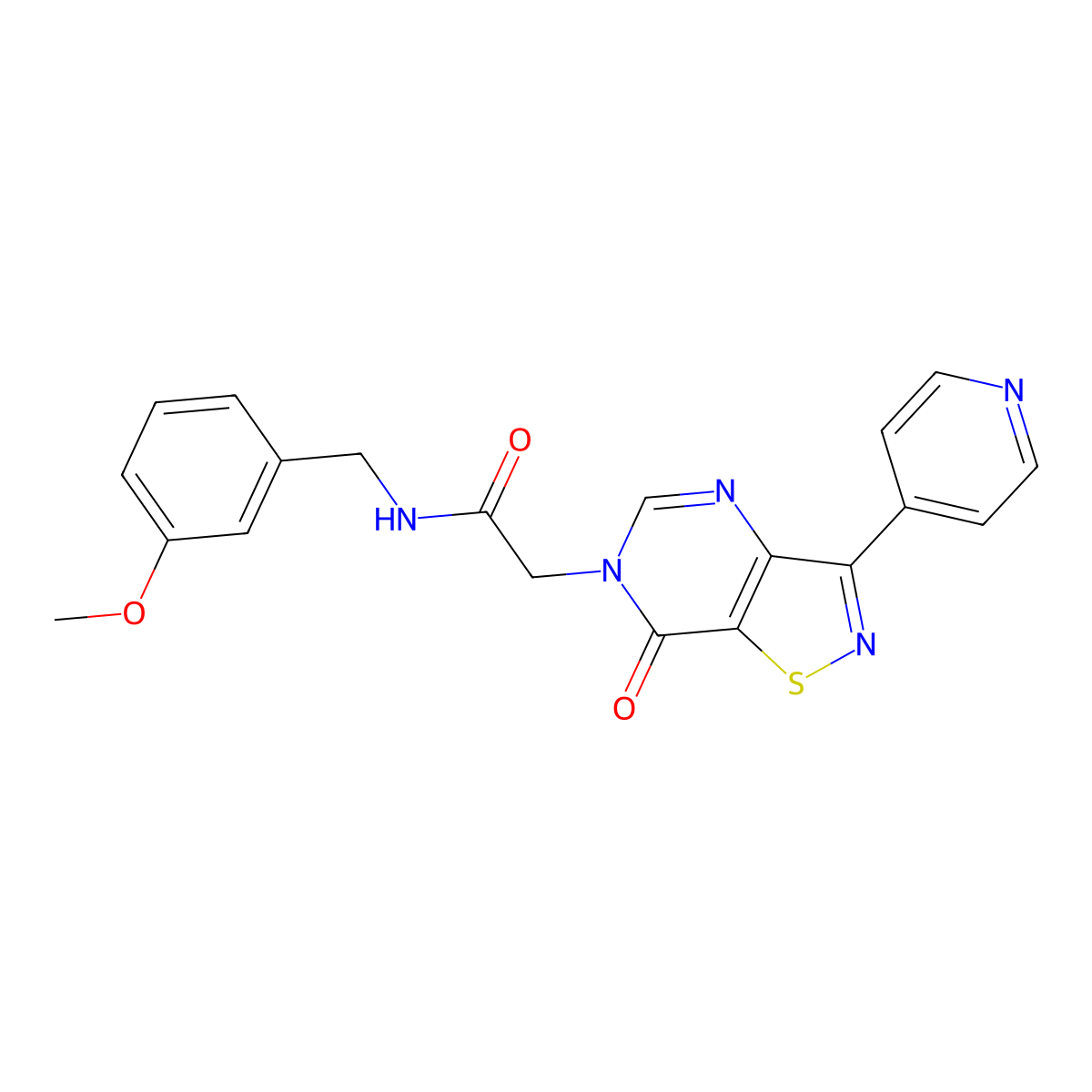 N-(3-methoxybenzyl)-2-(7-oxo-3-(pyridin-4-yl)isothiazolo[4,5-d]pyrimidin-6(7H)-yl)acetamide molecular structure, CAS 1251616-99-5