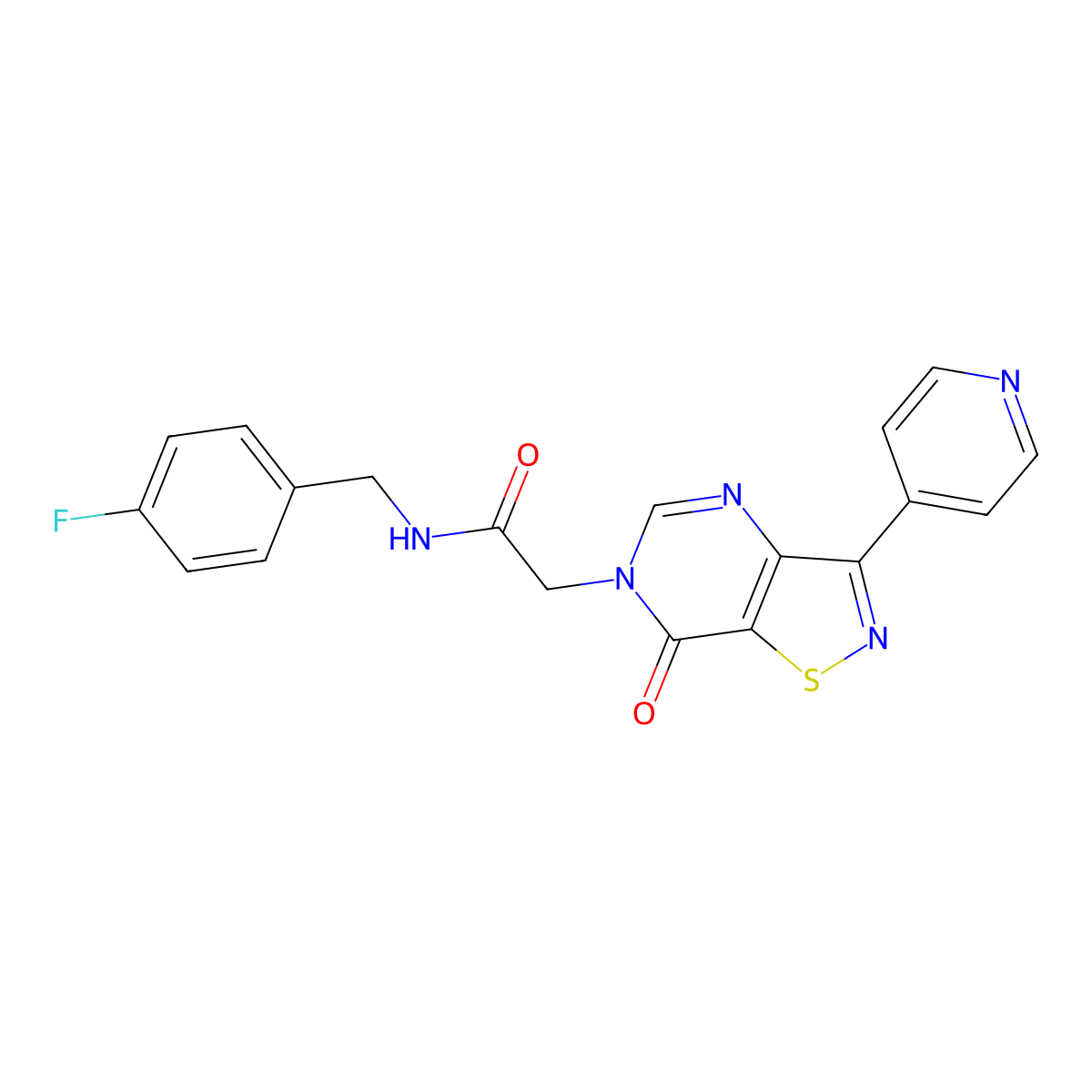 N-(4-fluorobenzyl)-2-(7-oxo-3-(pyridin-4-yl)isothiazolo[4,5-d]pyrimidin-6(7H)-yl)acetamide molecular structure, CAS 1251617-09-0