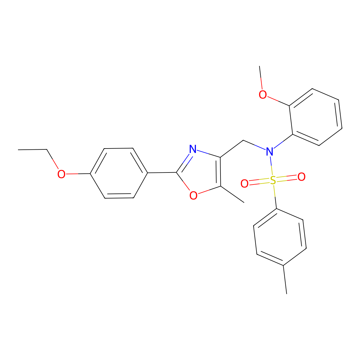 N-((2-(4-ethoxyphenyl)-5-methyloxazol-4-yl)methyl)-N-(2-methoxyphenyl)-4-methylbenzenesulfonamide molecular structure, CAS 1251617-18-1