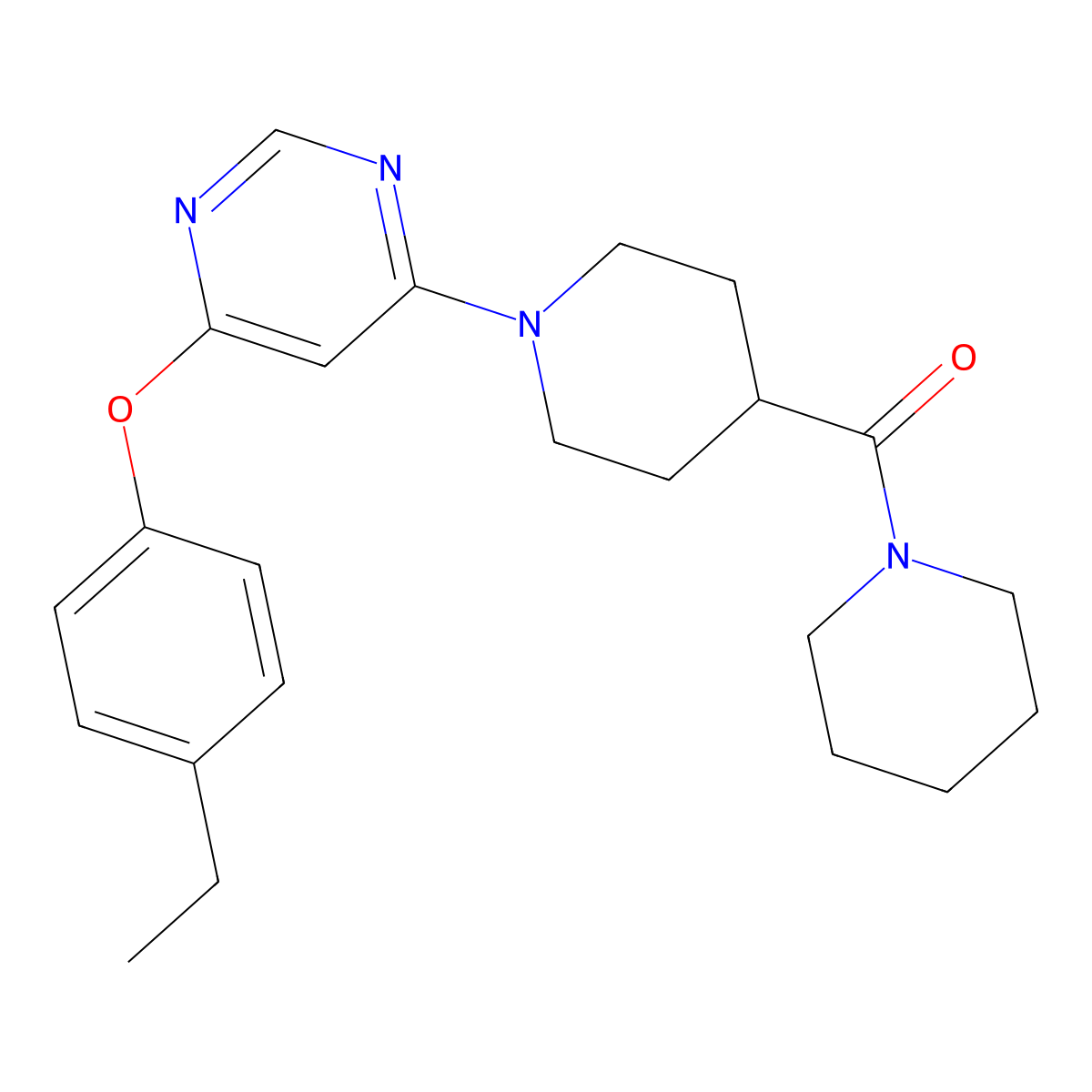 (1-(6-(4-Ethylphenoxy)pyrimidin-4-yl)piperidin-4-yl)(piperidin-1-yl)methanone molecular structure, CAS 1251617-26-1