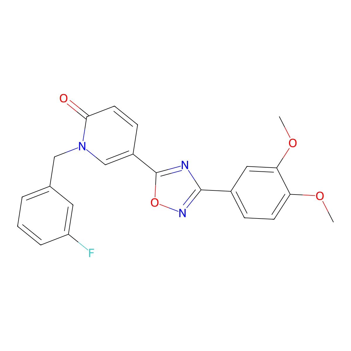 5-(3-(3,4-dimethoxyphenyl)-1,2,4-oxadiazol-5-yl)-1-(3-fluorobenzyl)pyridin-2(1H)-one molecular structure, CAS 1251617-29-4