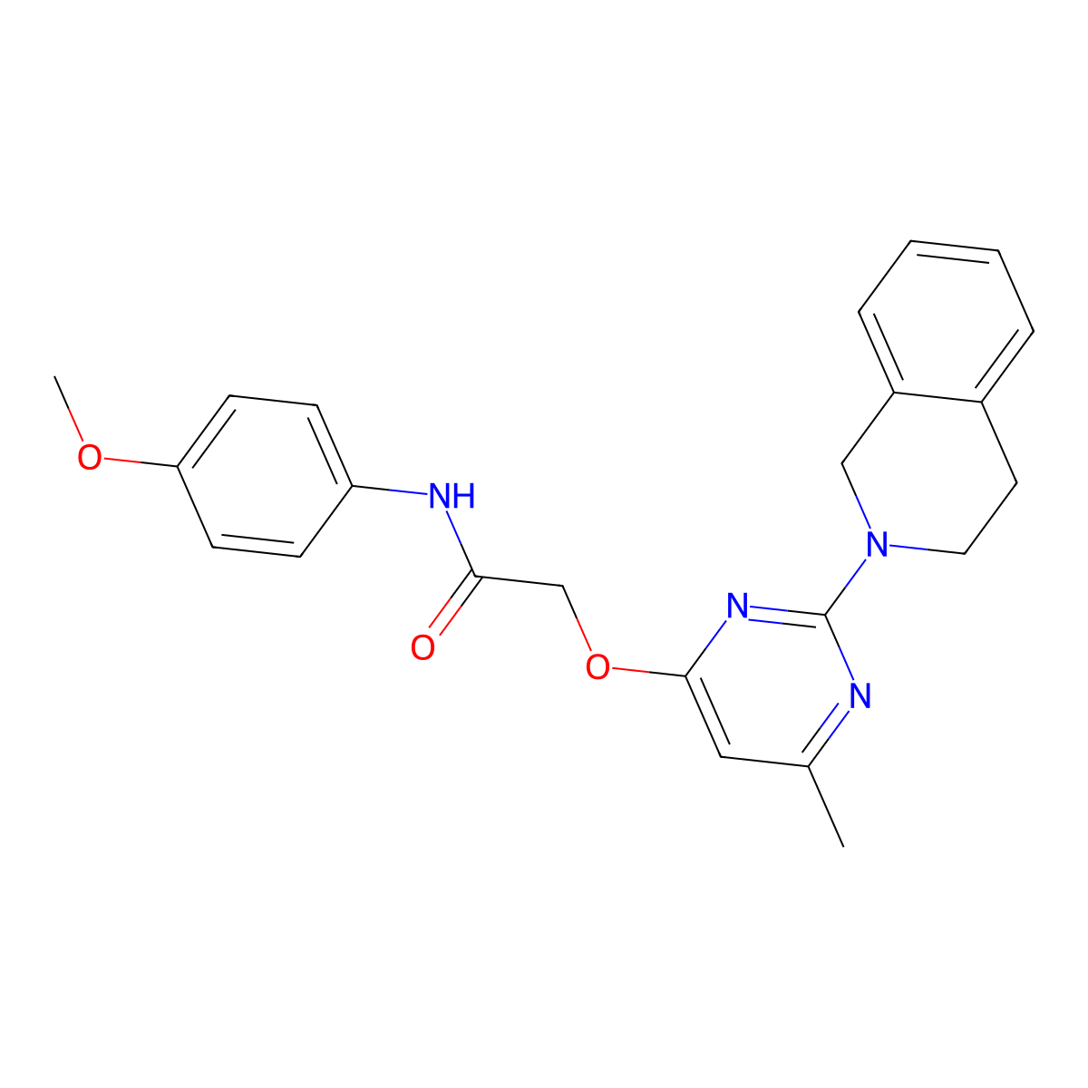 2-{[2-(3,4-dihydroisoquinolin-2(1H)-yl)-6-methylpyrimidin-4-yl]oxy}-N-(4-methoxyphenyl)acetamide molecular structure, CAS 1251617-54-5