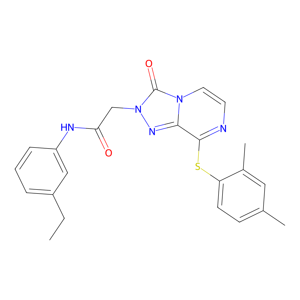 2-{8-[(2,4-dimethylphenyl)sulfanyl]-3-oxo-2H,3H-[1,2,4]triazolo[4,3-a]pyrazin-2-yl}-N-(3-ethylphenyl)acetamide molecular structure, CAS 1251617-65-8