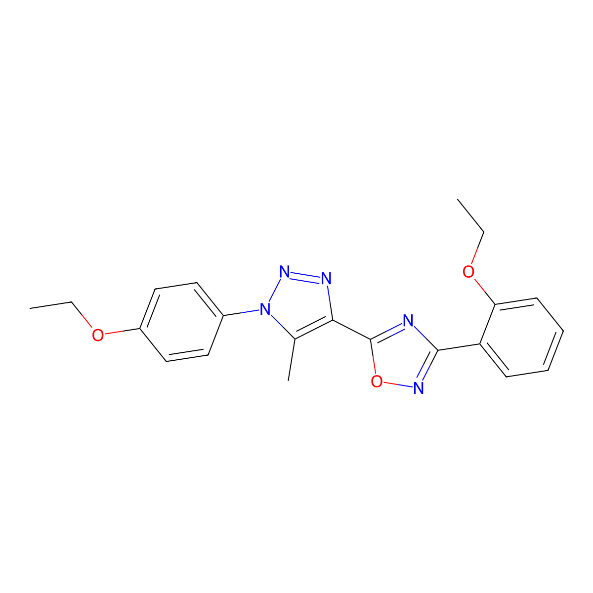 3-(2-ethoxyphenyl)-5-[1-(4-ethoxyphenyl)-5-methyl-1H-1,2,3-triazol-4-yl]-1,2,4-oxadiazole molecular structure, CAS 1251618-19-5