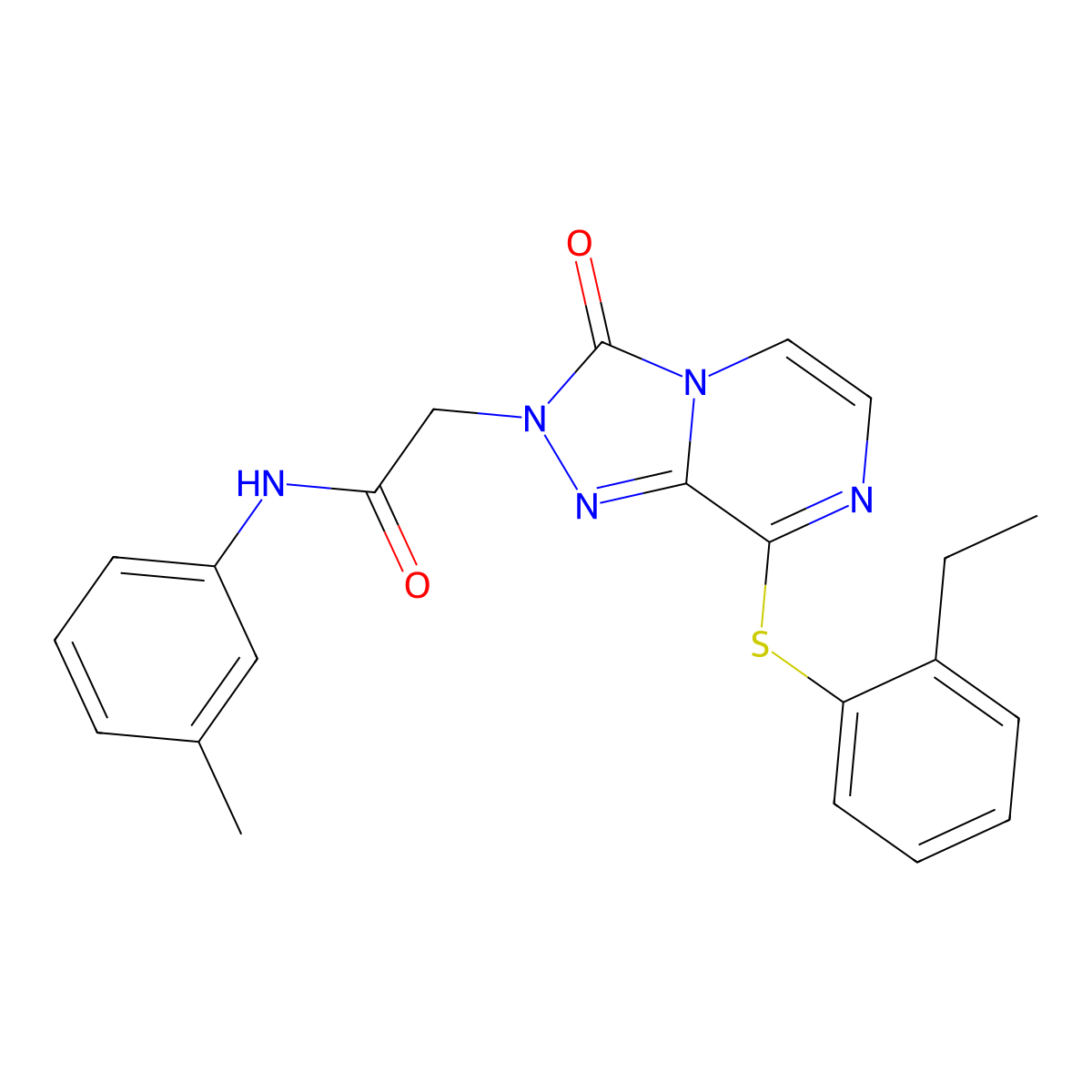 2-{8-[(2-ethylphenyl)sulfanyl]-3-oxo-2H,3H-[1,2,4]triazolo[4,3-a]pyrazin-2-yl}-N-(3-methylphenyl)acetamide molecular structure, CAS 1251618-21-9