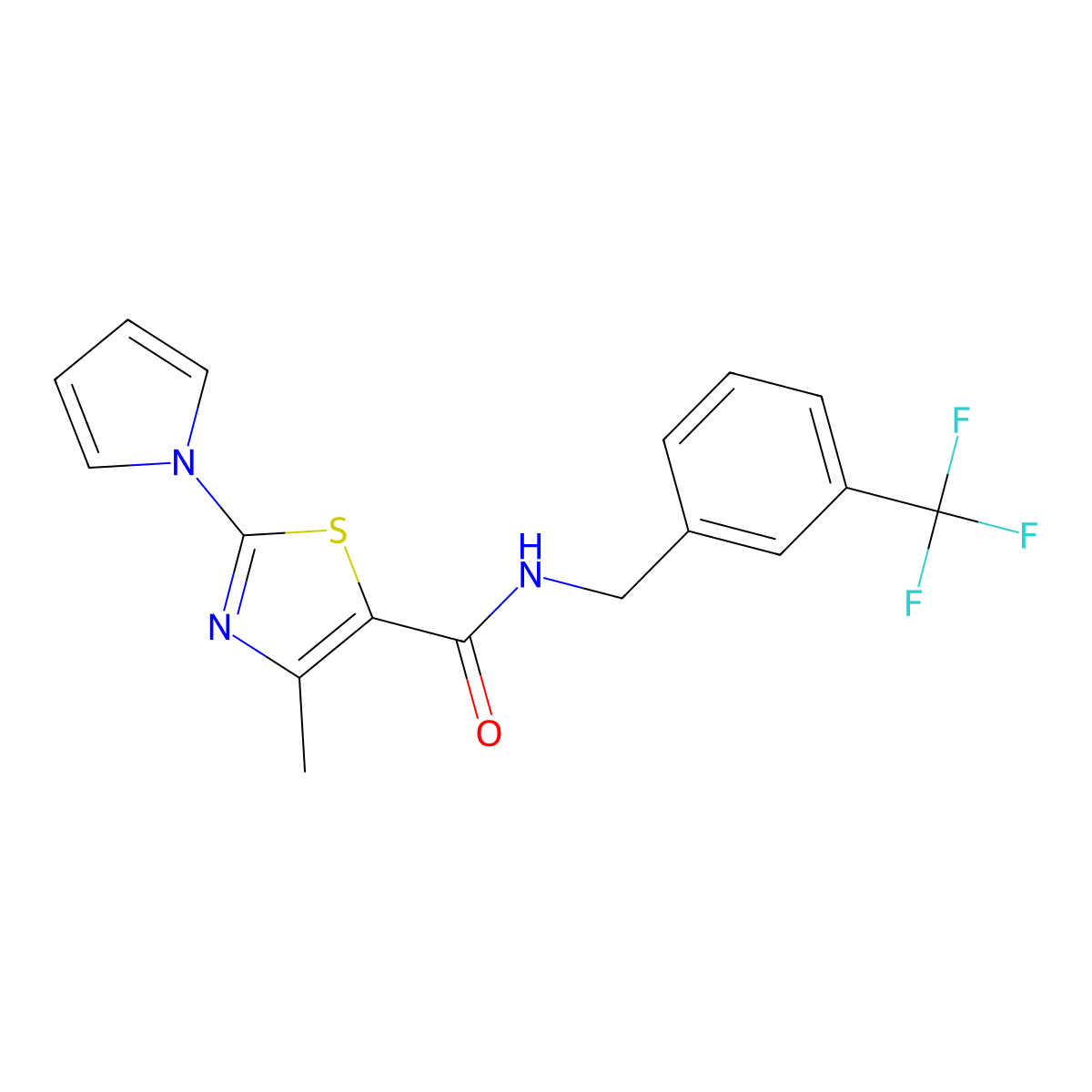 4-methyl-2-(1H-pyrrol-1-yl)-N-[3-(trifluoromethyl)benzyl]-1,3-thiazole-5-carboxamide molecular structure, CAS 1251618-34-4