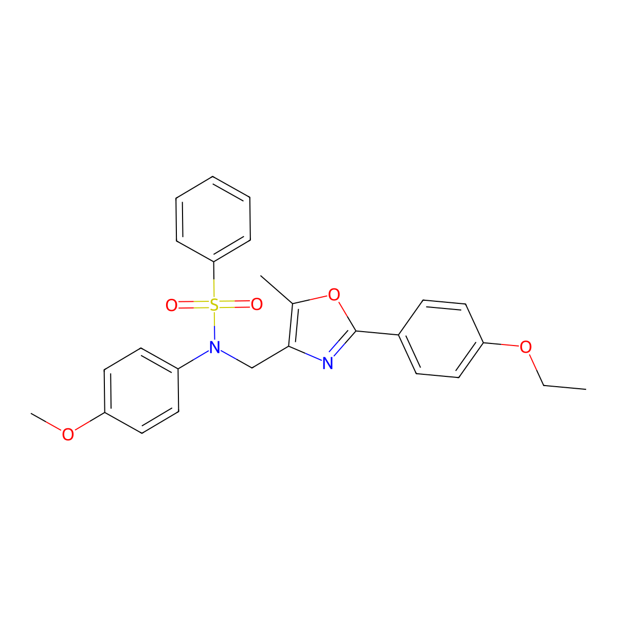 N-{[2-(4-ethoxyphenyl)-5-methyl-1,3-oxazol-4-yl]methyl}-N-(4-methoxyphenyl)benzenesulfonamide molecular structure, CAS 1251618-42-4