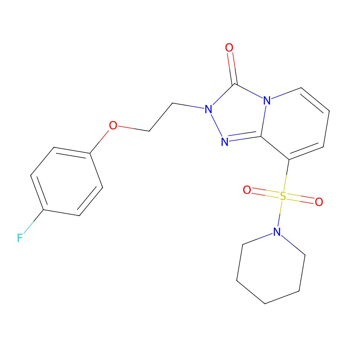 2-[2-(4-fluorophenoxy)ethyl]-8-(piperidine-1-sulfonyl)-2H,3H-[1,2,4]triazolo[4,3-a]pyridin-3-one molecular structure, CAS 1251618-46-8