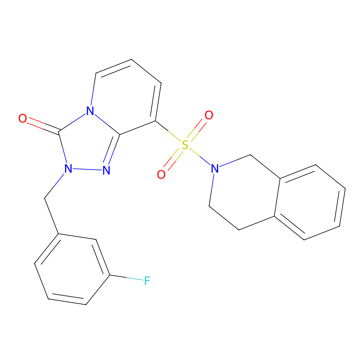 8-((3,4-dihydroisoquinolin-2(1H)-yl)sulfonyl)-2-(3-fluorobenzyl)-[1,2,4]triazolo[4,3-a]pyridin-3(2H)-one molecular structure, CAS 1251618-58-2