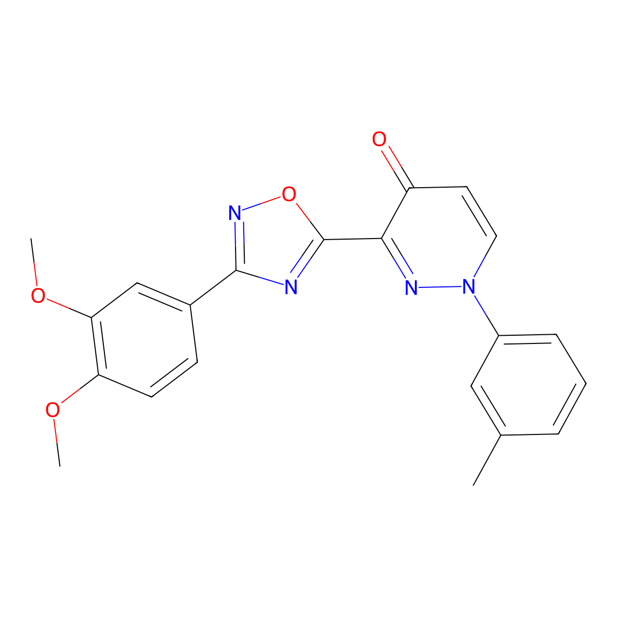 3-(3-(3,4-dimethoxyphenyl)-1,2,4-oxadiazol-5-yl)-1-(m-tolyl)pyridazin-4(1H)-one molecular structure, CAS 1251618-82-2