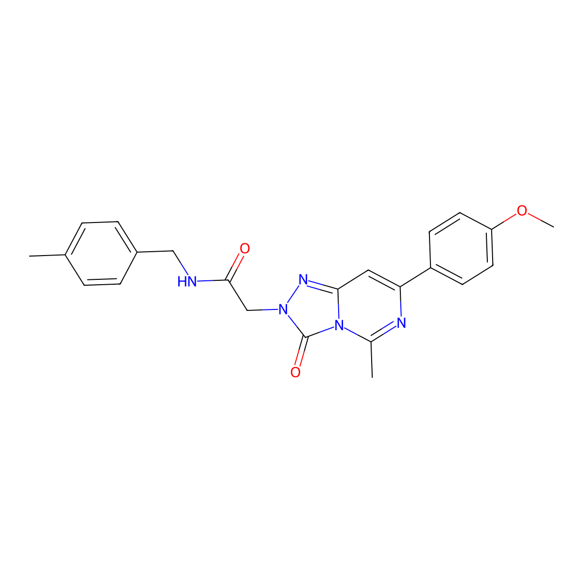 2-[7-(4-methoxyphenyl)-5-methyl-3-oxo[1,2,4]triazolo[4,3-c]pyrimidin-2(3H)-yl]-N-(4-methylbenzyl)acetamide molecular structure, CAS 1251618-99-1