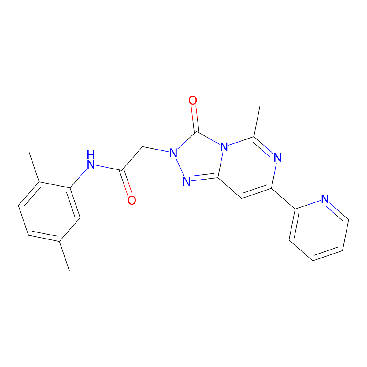 N-(2,5-dimethylphenyl)-2-(5-methyl-3-oxo-7-(pyridin-2-yl)-[1,2,4]triazolo[4,3-c]pyrimidin-2(3H)-yl)acetamide molecular structure, CAS 1251619-03-0