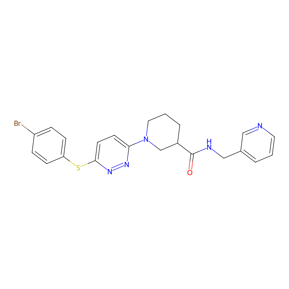 1-(6-((4-bromophenyl)thio)pyridazin-3-yl)-N-(pyridin-3-ylmethyl)piperidine-3-carboxamide molecular structure, CAS 1251619-05-2