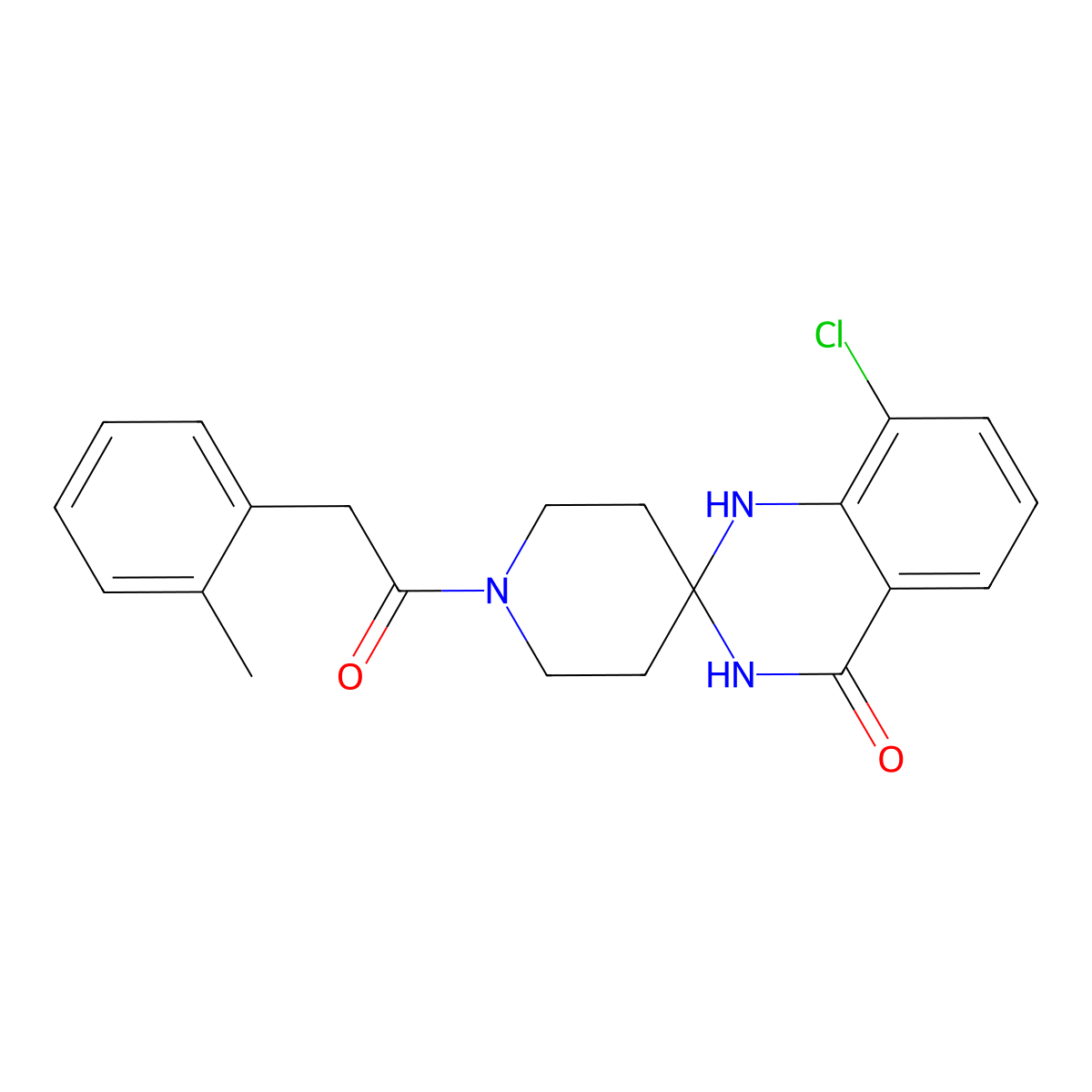 8'-chloro-1-[2-(2-methylphenyl)acetyl]-3',4'-dihydro-1'H-spiro[piperidine-4,2'-quinazoline]-4'-one molecular structure, CAS 1251619-18-7