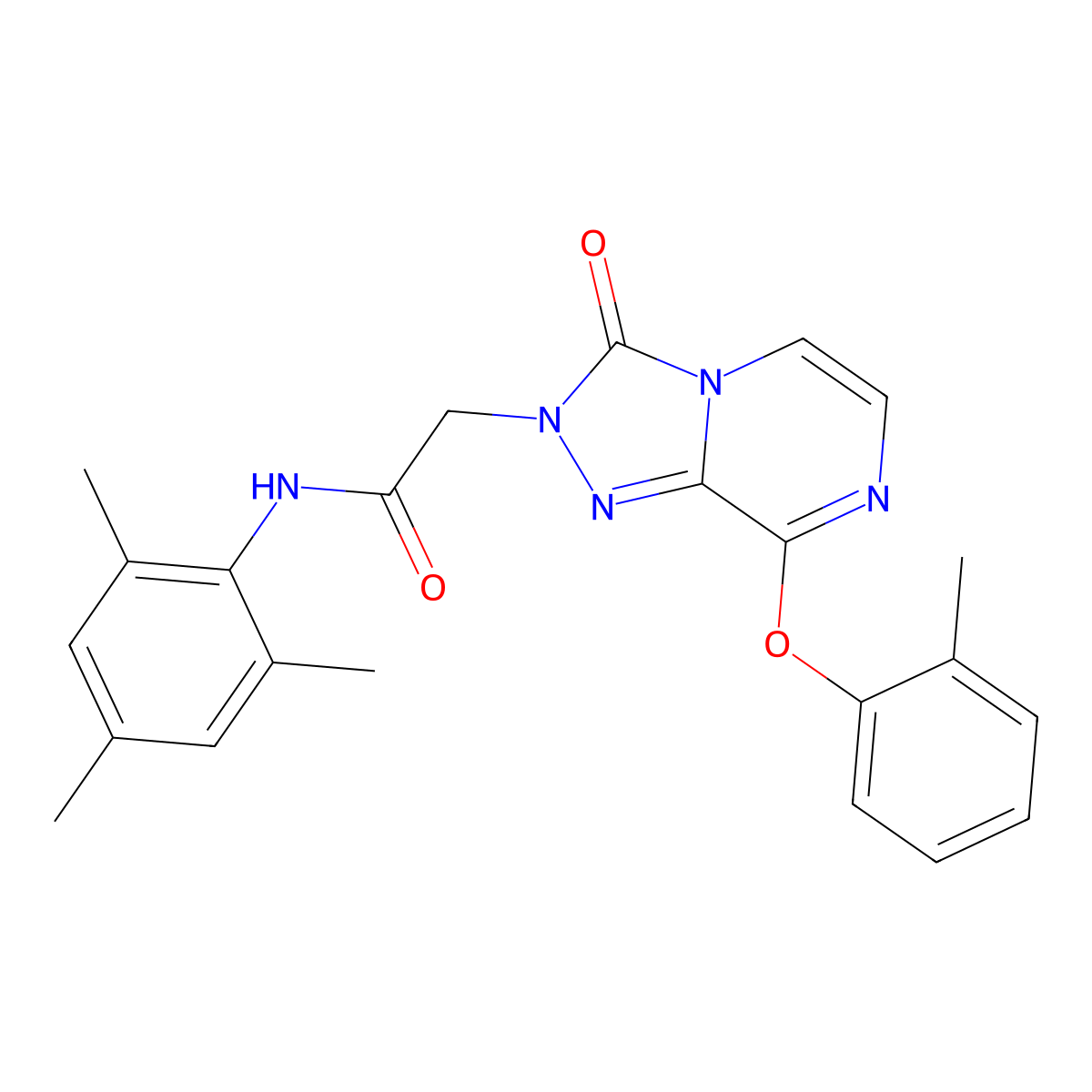 2-[8-(2-methylphenoxy)-3-oxo-2H,3H-[1,2,4]triazolo[4,3-a]pyrazin-2-yl]-N-(2,4,6-trimethylphenyl)acetamide molecular structure, CAS 1251619-19-8