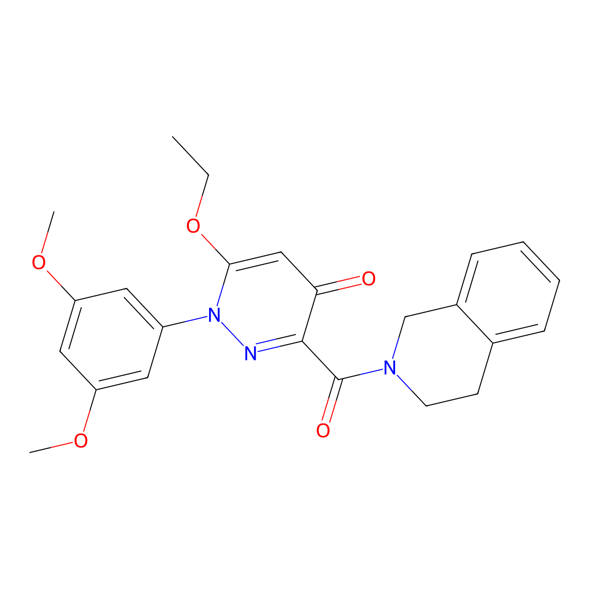 1-(3,5-Dimethoxyphenyl)-6-ethoxy-3-(1,2,3,4-tetrahydroisoquinoline-2-carbonyl)-1,4-dihydropyridazin-4-one molecular structure, CAS 1251619-21-2