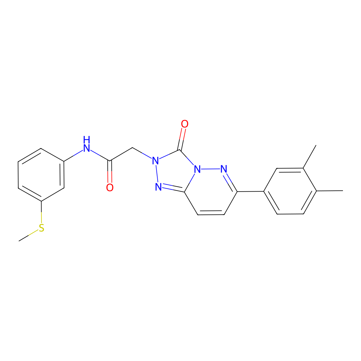 2-[6-(3,4-dimethylphenyl)-3-oxo-[1,2,4]triazolo[4,3-b]pyridazin-2-yl]-N-(3-methylsulfanylphenyl)acetamide molecular structure, CAS 1251619-30-3