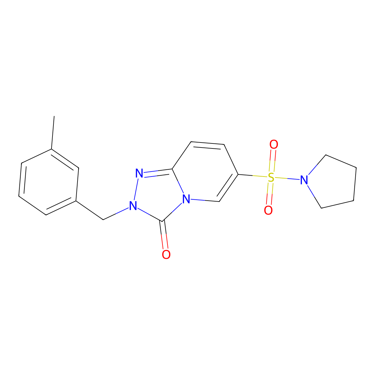 2-[(3-methylphenyl)methyl]-6-(pyrrolidine-1-sulfonyl)-2H,3H-[1,2,4]triazolo[4,3-a]pyridin-3-one molecular structure, CAS 1251619-40-5