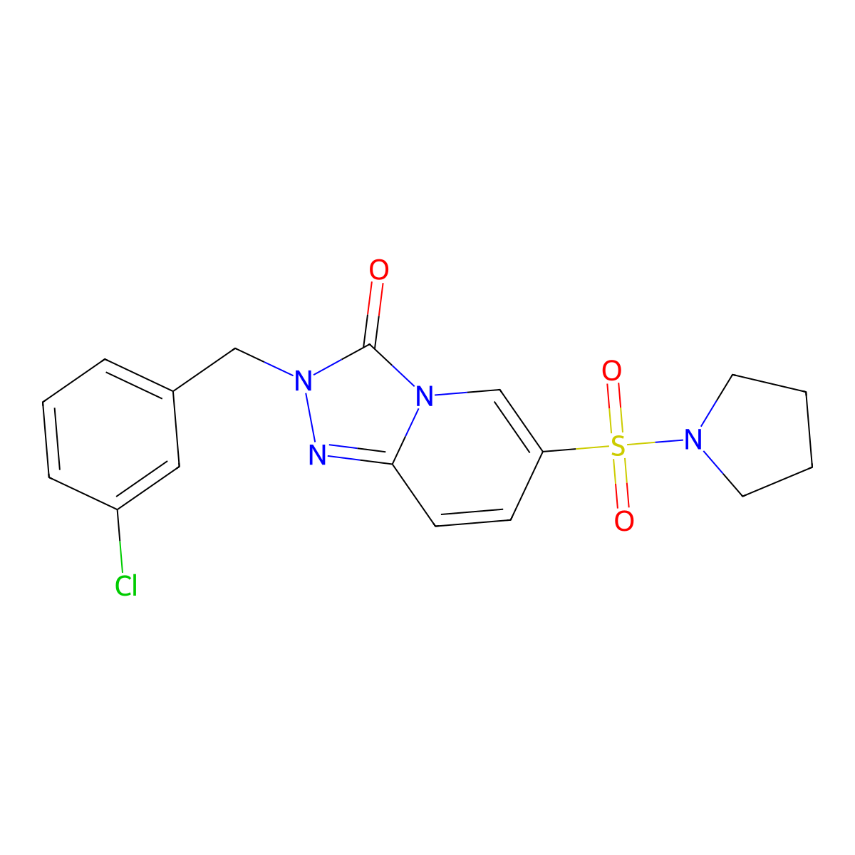 2-[(3-chlorophenyl)methyl]-6-(pyrrolidine-1-sulfonyl)-2H,3H-[1,2,4]triazolo[4,3-a]pyridin-3-one molecular structure, CAS 1251619-45-0