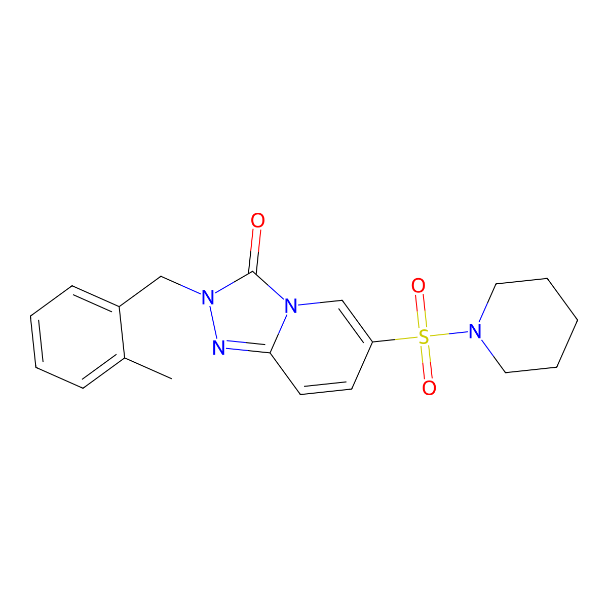 2-(2-methylbenzyl)-6-(piperidin-1-ylsulfonyl)-[1,2,4]triazolo[4,3-a]pyridin-3(2H)-one molecular structure, CAS 1251619-51-8