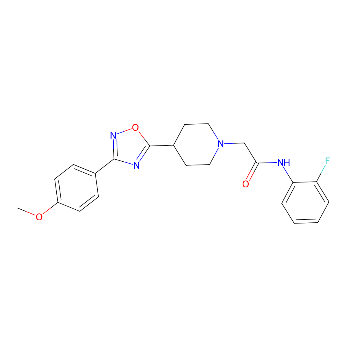N-(2-fluorophenyl)-2-{4-[3-(4-methoxyphenyl)-1,2,4-oxadiazol-5-yl]piperidin-1-yl}acetamide molecular structure, CAS 1251619-89-2