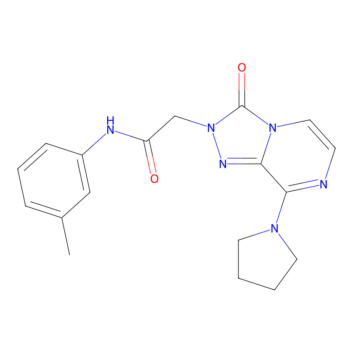 N-(3-methylphenyl)-2-(3-oxo-8-pyrrolidin-1-yl[1,2,4]triazolo[4,3-a]pyrazin-2(3H)-yl)acetamide molecular structure, CAS 1251619-90-5