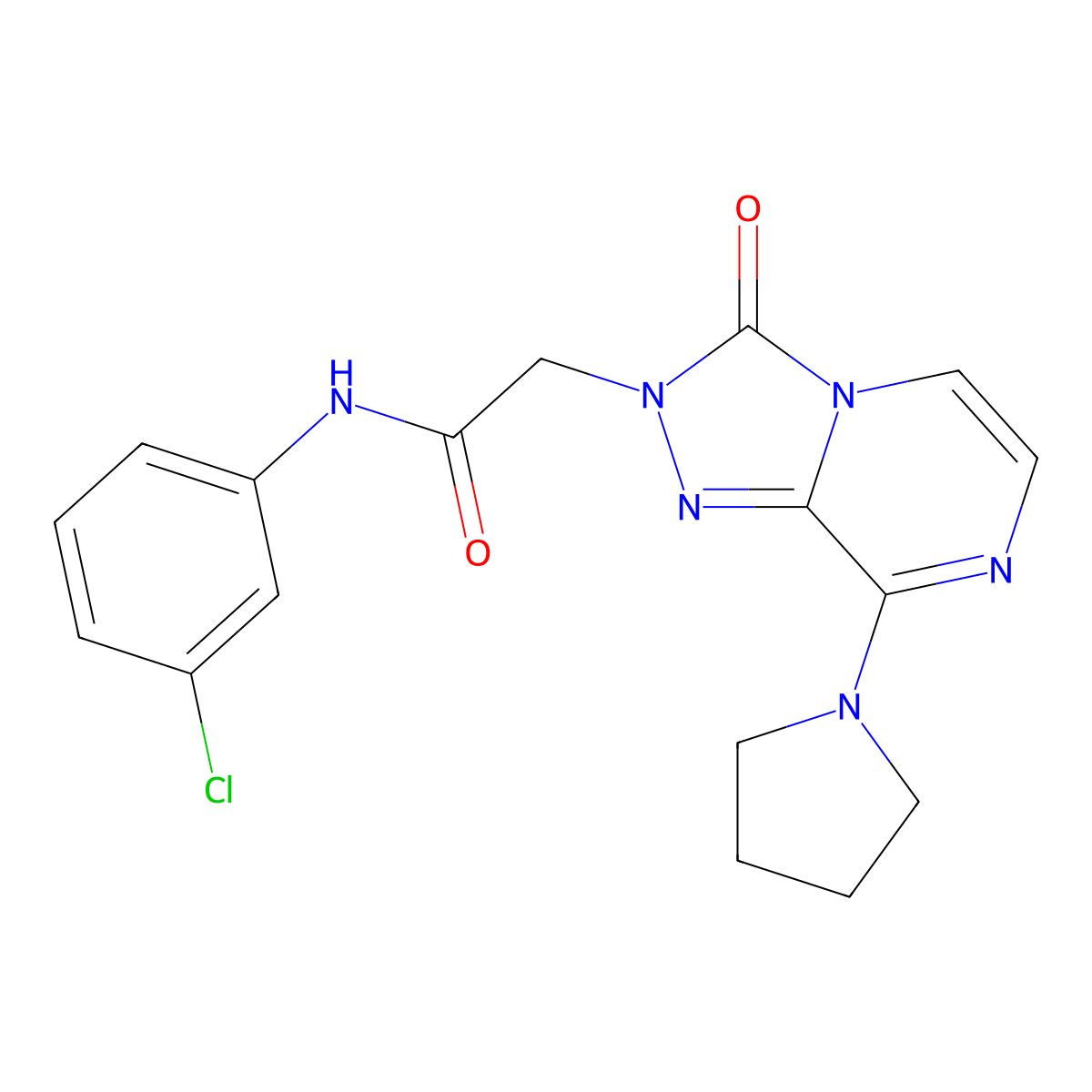 N-(3-chlorophenyl)-2-[3-oxo-8-(pyrrolidin-1-yl)[1,2,4]triazolo[4,3-a]pyrazin-2(3H)-yl]acetamide molecular structure, CAS 1251619-96-1