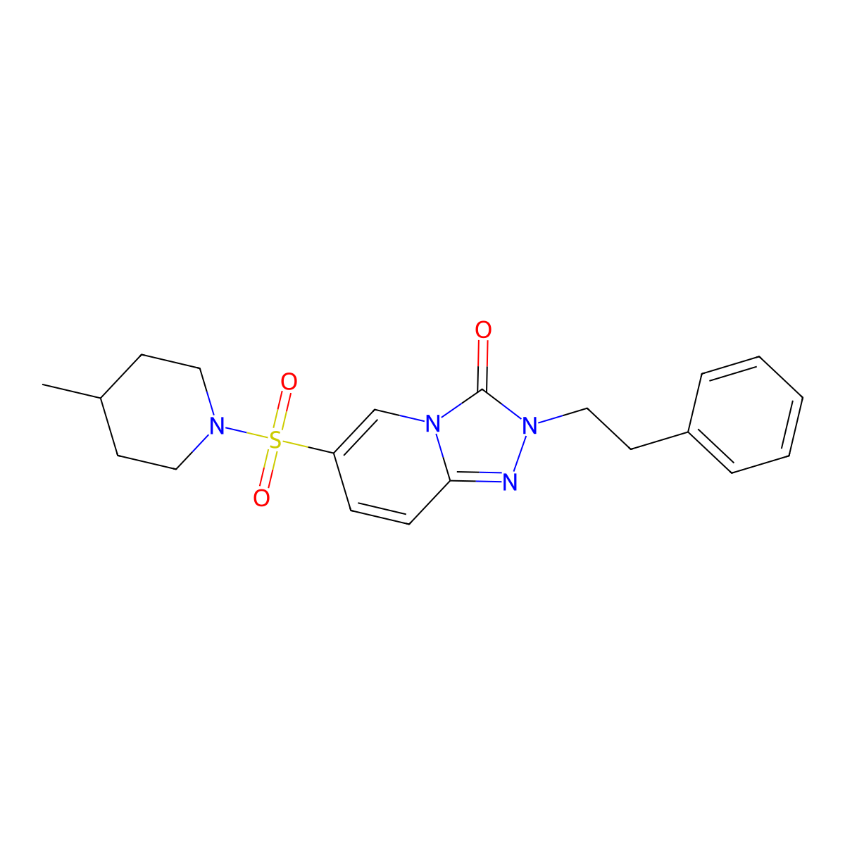 6-((4-methylpiperidin-1-yl)sulfonyl)-2-phenethyl-[1,2,4]triazolo[4,3-a]pyridin-3(2H)-one molecular structure, CAS 1251620-05-9