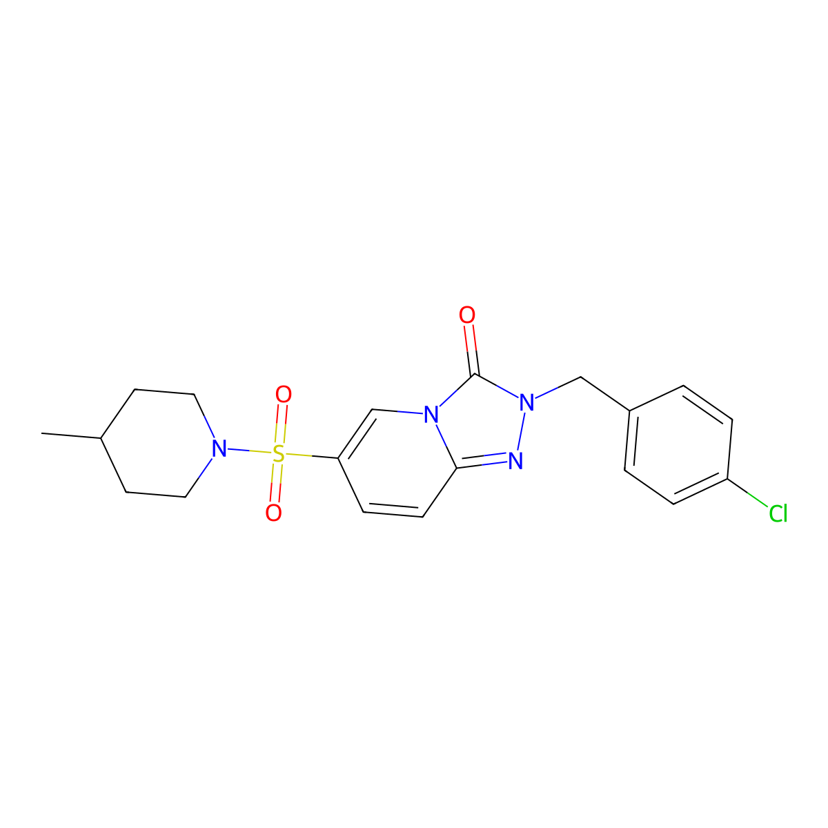2-[(4-chlorophenyl)methyl]-6-[(4-methylpiperidin-1-yl)sulfonyl]-2H,3H-[1,2,4]triazolo[4,3-a]pyridin-3-one molecular structure, CAS 1251620-08-2