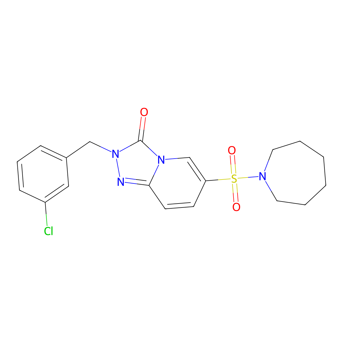 6-(azepane-1-sulfonyl)-2-[(3-chlorophenyl)methyl]-2H,3H-[1,2,4]triazolo[4,3-a]pyridin-3-one molecular structure, CAS 1251620-14-0