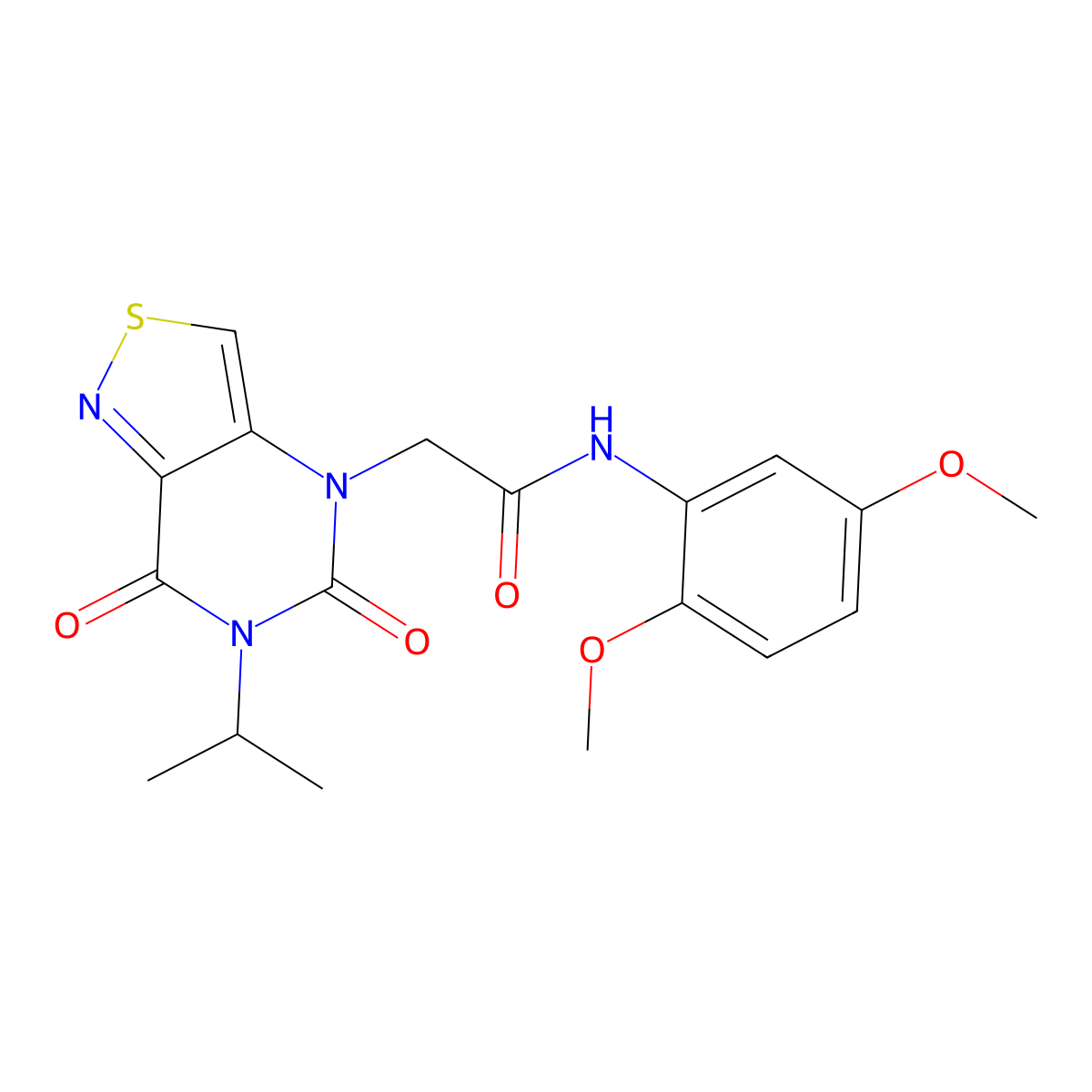 N-(2,5-dimethoxyphenyl)-2-(6-isopropyl-5,7-dioxo-6,7-dihydroisothiazolo[4,3-d]pyrimidin-4(5H)-yl)acetamide molecular structure, CAS 1251620-15-1
