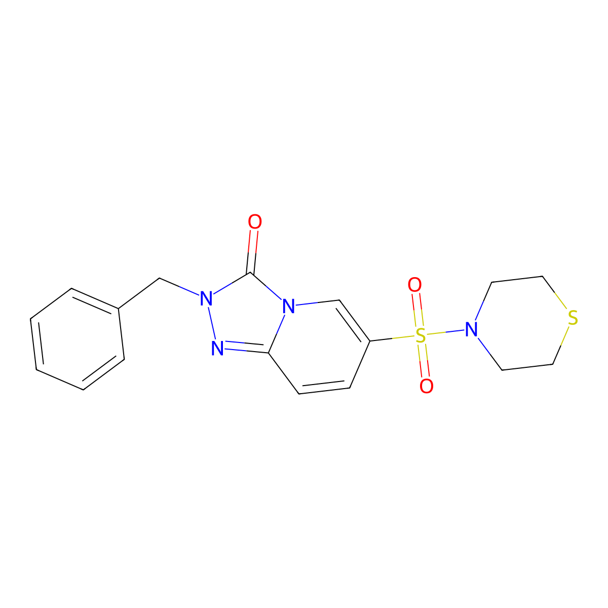 2-benzyl-6-(thiomorpholinosulfonyl)-[1,2,4]triazolo[4,3-a]pyridin-3(2H)-one molecular structure, CAS 1251620-19-5
