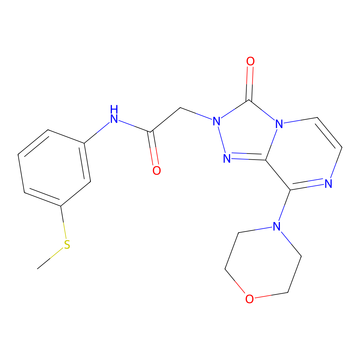 N-[3-(methylsulfanyl)phenyl]-2-[8-(morpholin-4-yl)-3-oxo-2H,3H-[1,2,4]triazolo[4,3-a]pyrazin-2-yl]acetamide molecular structure, CAS 1251620-25-3