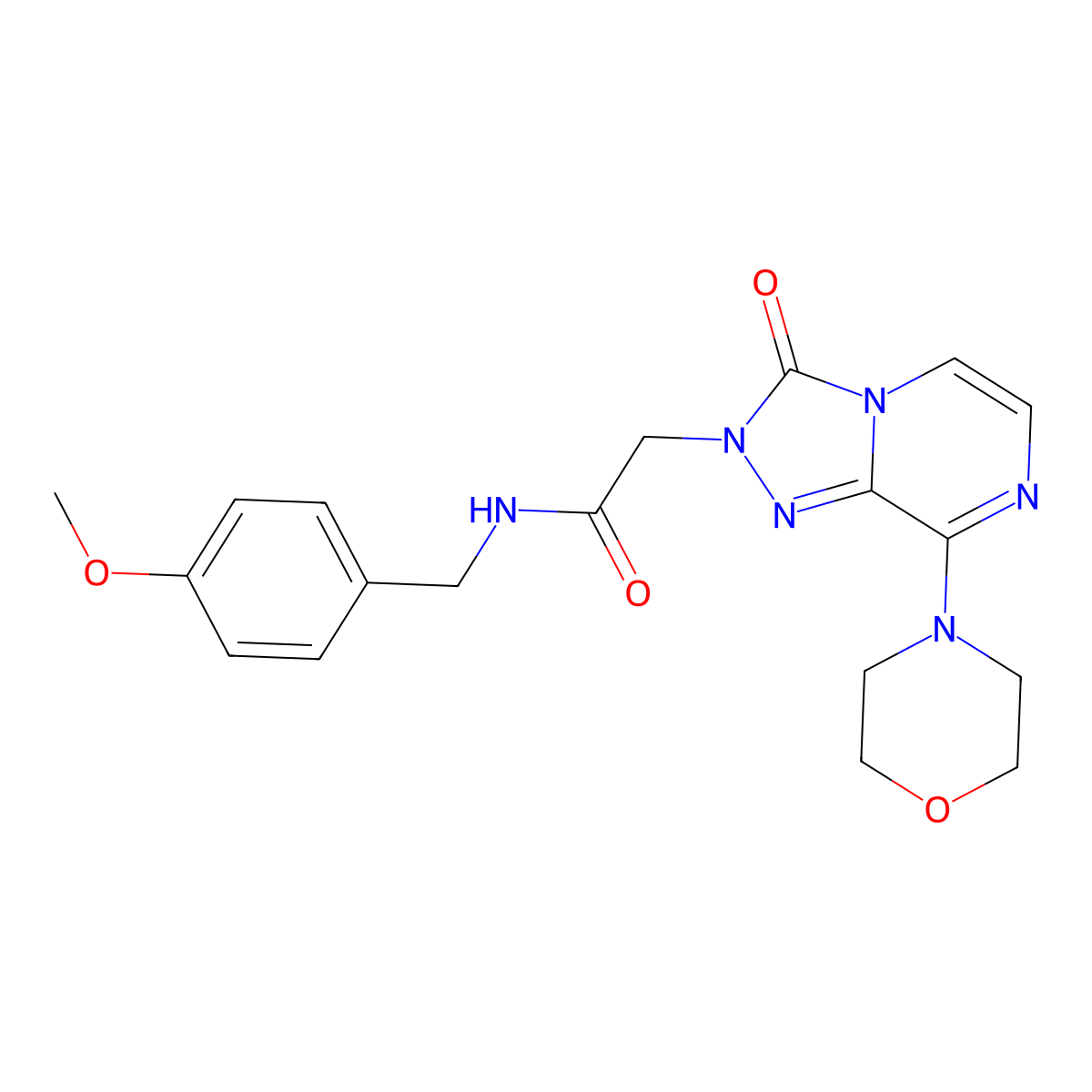 N-[(4-methoxyphenyl)methyl]-2-[8-(morpholin-4-yl)-3-oxo-2H,3H-[1,2,4]triazolo[4,3-a]pyrazin-2-yl]acetamide molecular structure, CAS 1251620-30-0