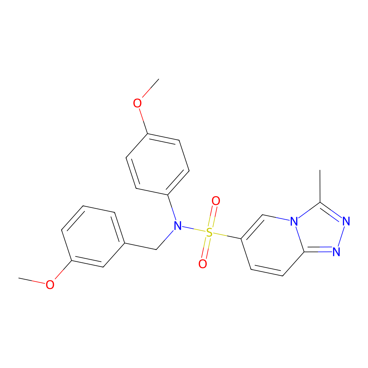 N-(4-methoxyphenyl)-N-[(3-methoxyphenyl)methyl]-3-methyl-[1,2,4]triazolo[4,3-a]pyridine-6-sulfonamide molecular structure, CAS 1251620-32-2