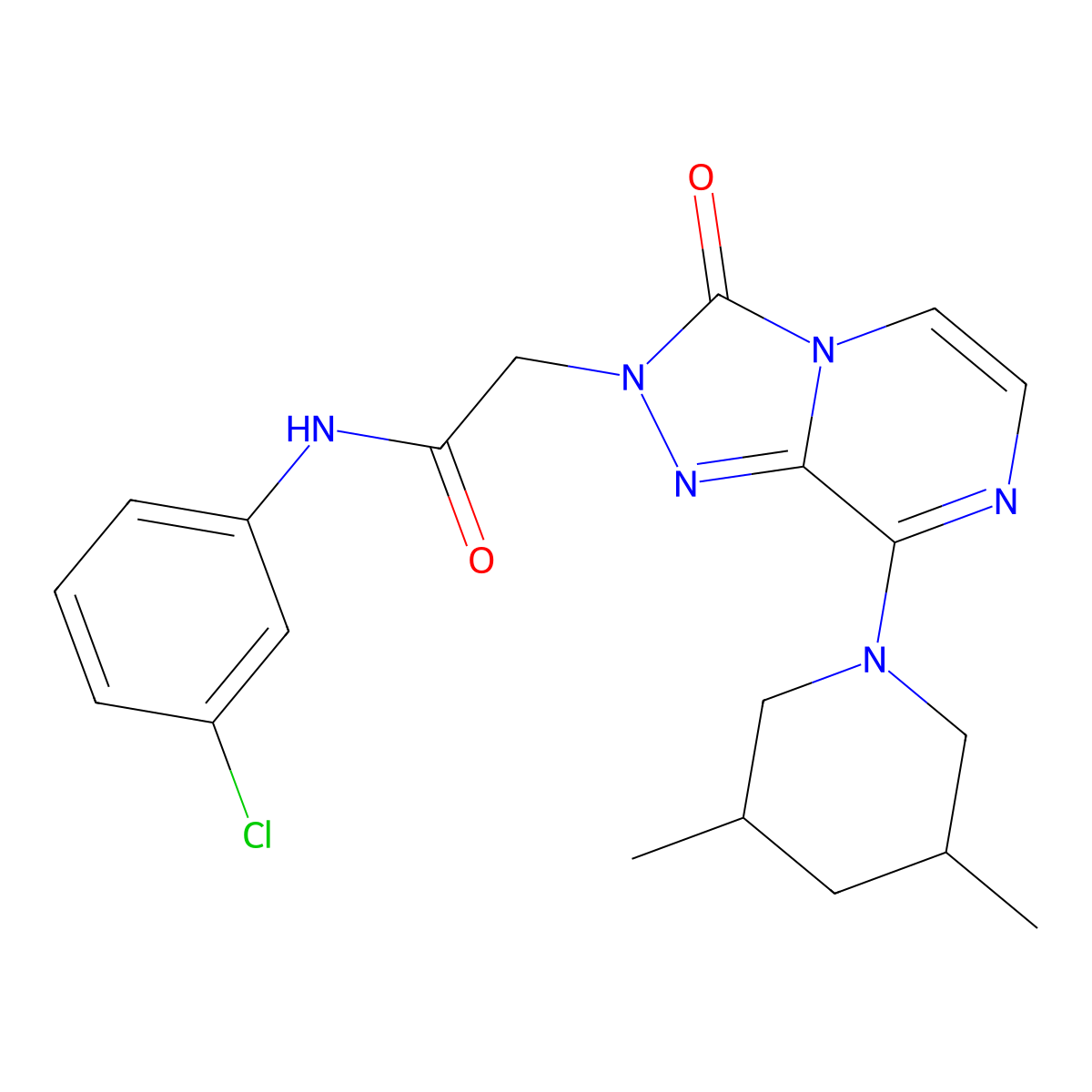 N-(3-chlorophenyl)-2-[8-(3,5-dimethylpiperidin-1-yl)-3-oxo-2H,3H-[1,2,4]triazolo[4,3-a]pyrazin-2-yl]acetamide molecular structure, CAS 1251620-38-8
