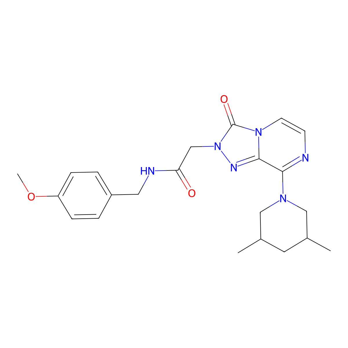 2-[8-(3,5-dimethylpiperidin-1-yl)-3-oxo-2H,3H-[1,2,4]triazolo[4,3-a]pyrazin-2-yl]-N-[(4-methoxyphenyl)methyl]acetamide molecular structure, CAS 1251620-40-2