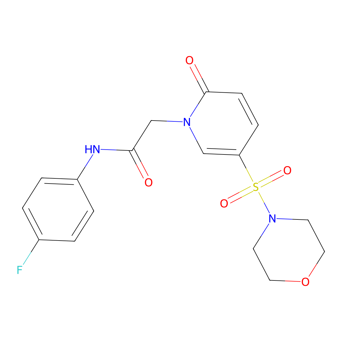 N-(4-fluorophenyl)-2-[5-(morpholin-4-ylsulfonyl)-2-oxopyridin-1(2H)-yl]acetamide molecular structure, CAS 1251620-43-5