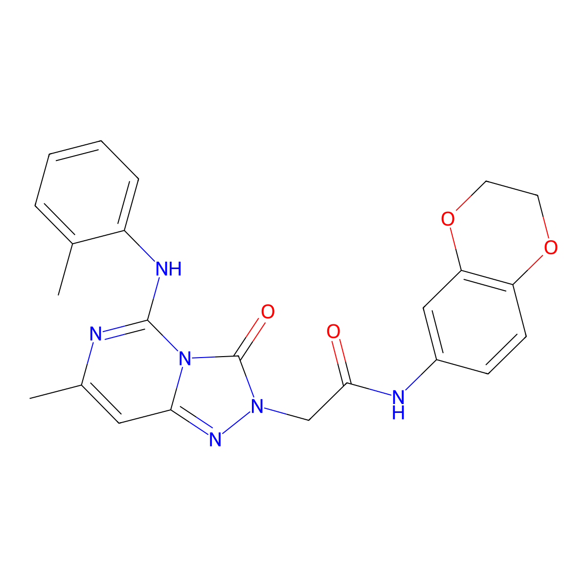 N-(2,3-dihydro-1,4-benzodioxin-6-yl)-2-{7-methyl-5-[(2-methylphenyl)amino]-3-oxo-2H,3H-[1,2,4]triazolo[4,3-c]pyrimidin-2-yl}acetamide molecular structure, CAS 1251620-57-1