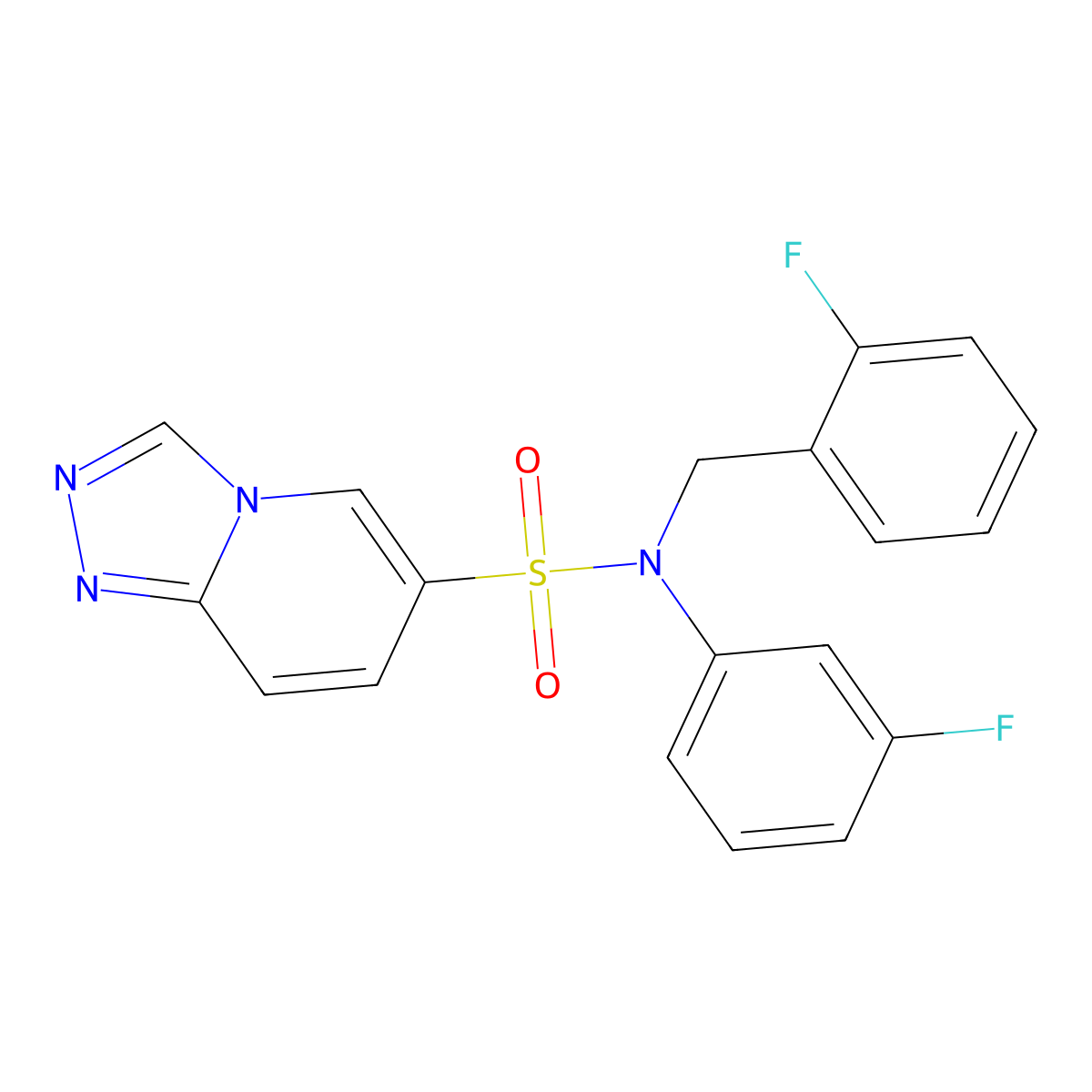 N-(3-fluorophenyl)-N-[(2-fluorophenyl)methyl]-[1,2,4]triazolo[4,3-a]pyridine-6-sulfonamide molecular structure, CAS 1251620-62-8