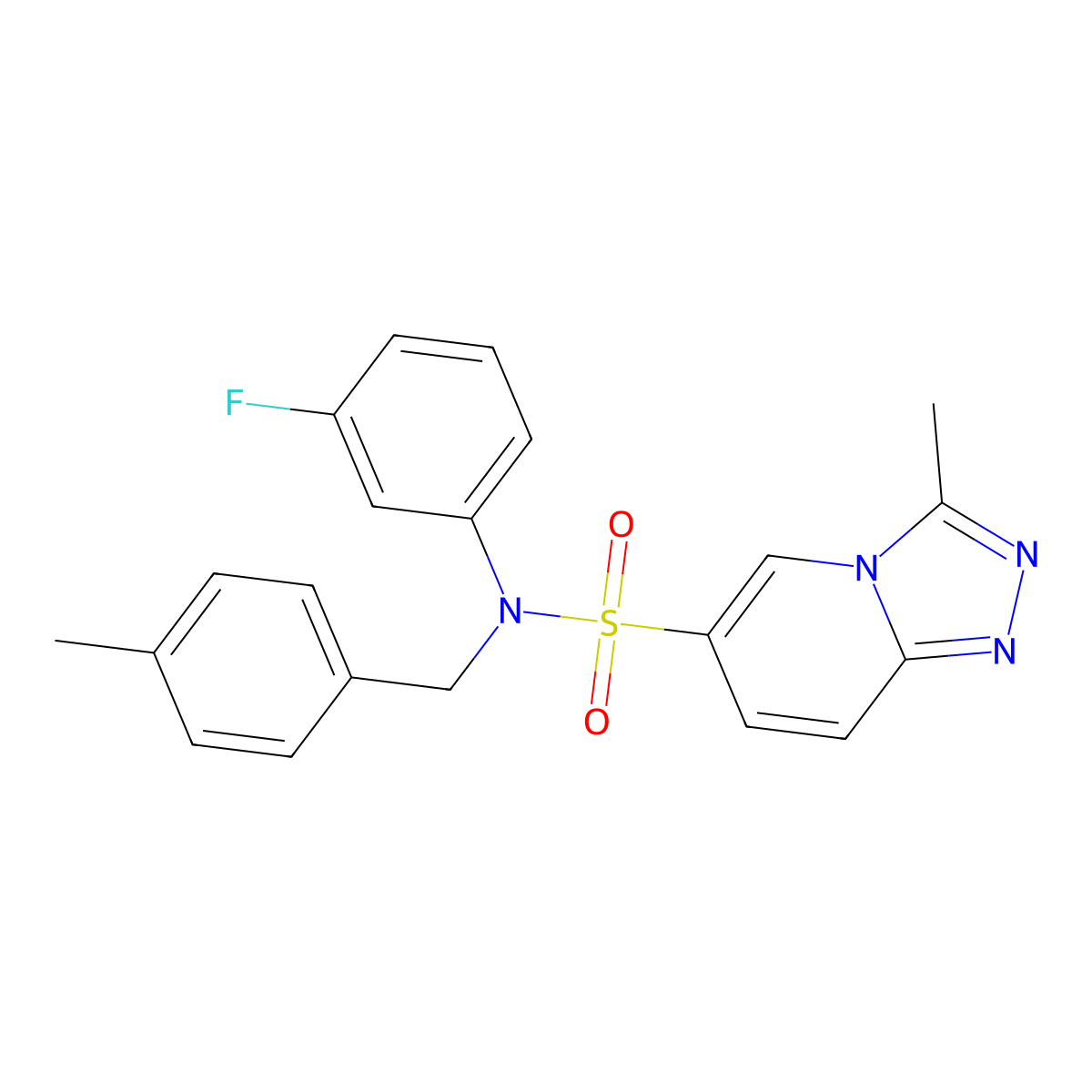 N-(3-fluorophenyl)-3-methyl-N-[(4-methylphenyl)methyl]-[1,2,4]triazolo[4,3-a]pyridine-6-sulfonamide molecular structure, CAS 1251620-64-0