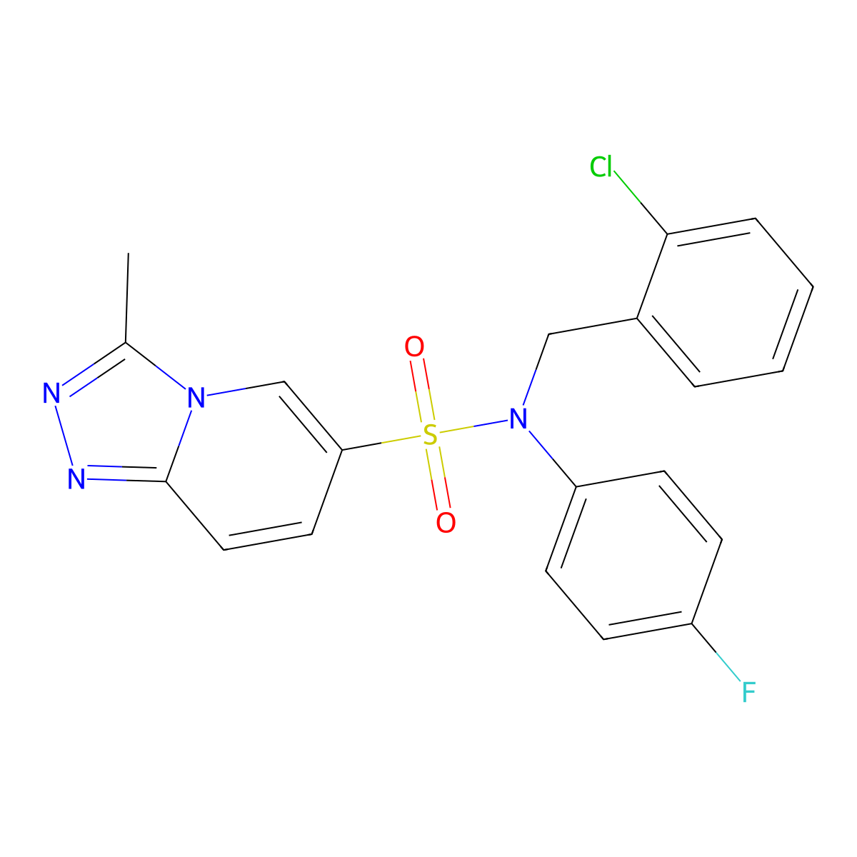 N-[(2-chlorophenyl)methyl]-N-(4-fluorophenyl)-3-methyl-[1,2,4]triazolo[4,3-a]pyridine-6-sulfonamide molecular structure, CAS 1251620-66-2
