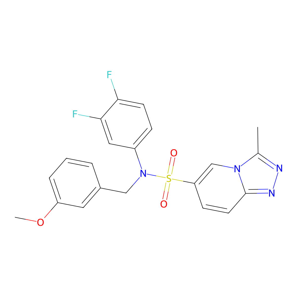 N-(3,4-difluorophenyl)-N-[(3-methoxyphenyl)methyl]-3-methyl-[1,2,4]triazolo[4,3-a]pyridine-6-sulfonamide molecular structure, CAS 1251620-70-8