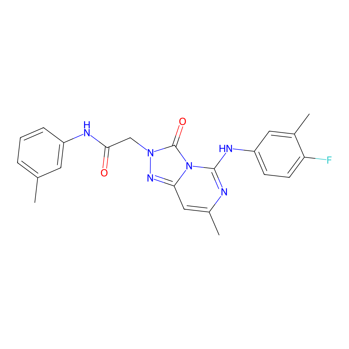 2-{5-[(4-fluoro-3-methylphenyl)amino]-7-methyl-3-oxo-2H,3H-[1,2,4]triazolo[4,3-c]pyrimidin-2-yl}-N-(3-methylphenyl)acetamide molecular structure, CAS 1251620-71-9