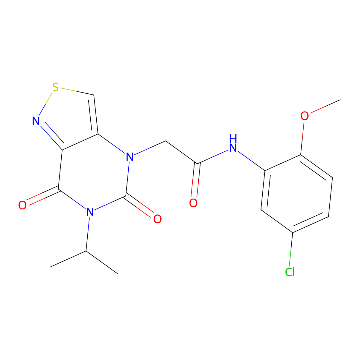 N-(5-chloro-2-methoxyphenyl)-2-[5,7-dioxo-6-(propan-2-yl)-4H,5H,6H,7H-[1,2]thiazolo[4,3-d]pyrimidin-4-yl]acetamide molecular structure, CAS 1251620-72-0